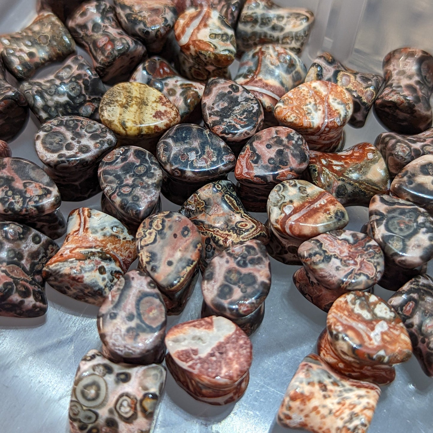 Teardrop Leopard Jasper Stone Plugs