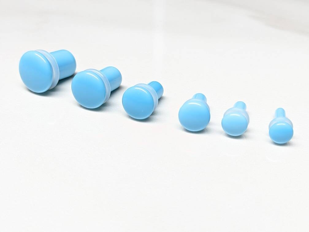 Teal Glass Single Flare Plugs
