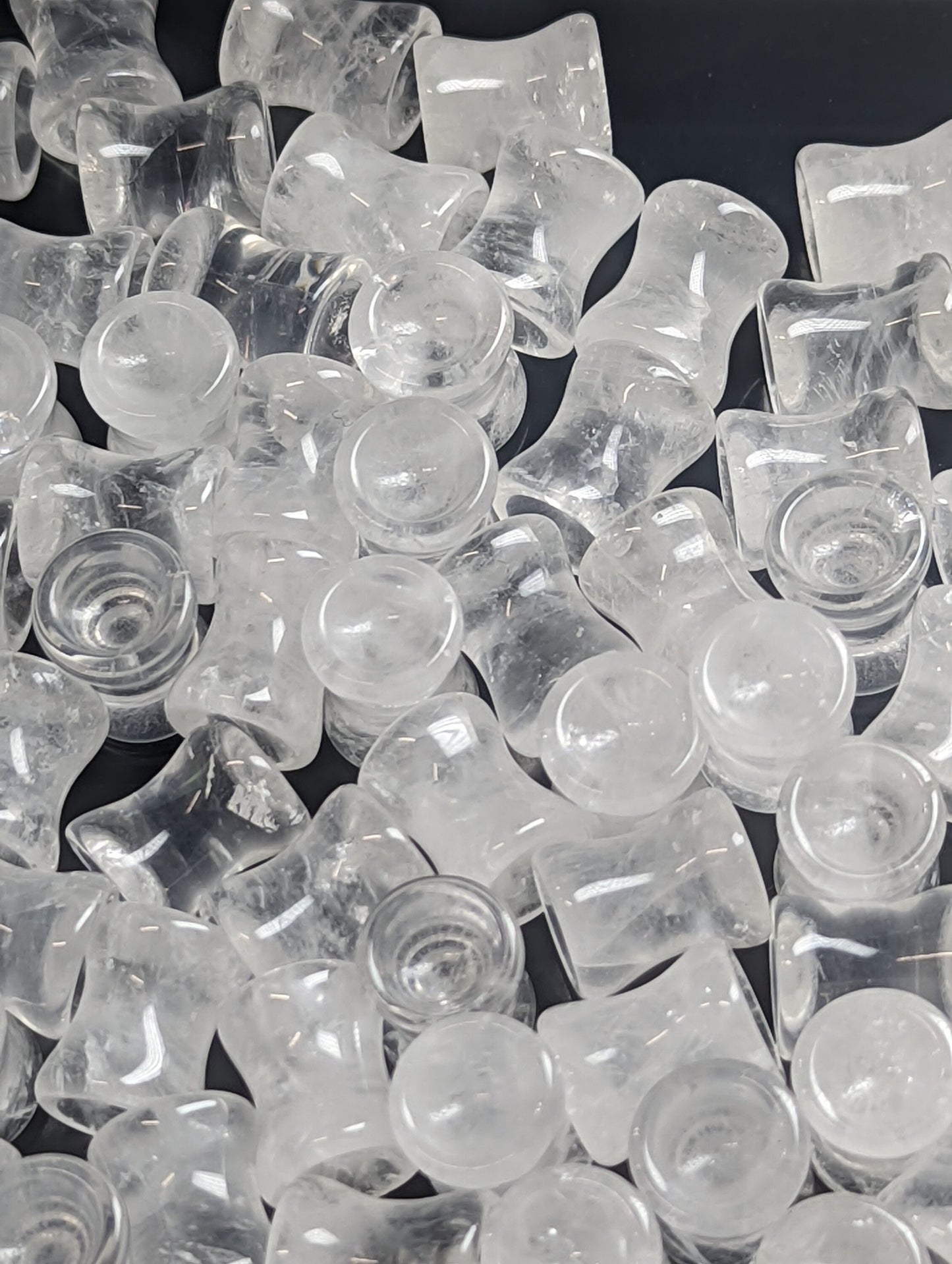 Concave Crystal Glass Plugs