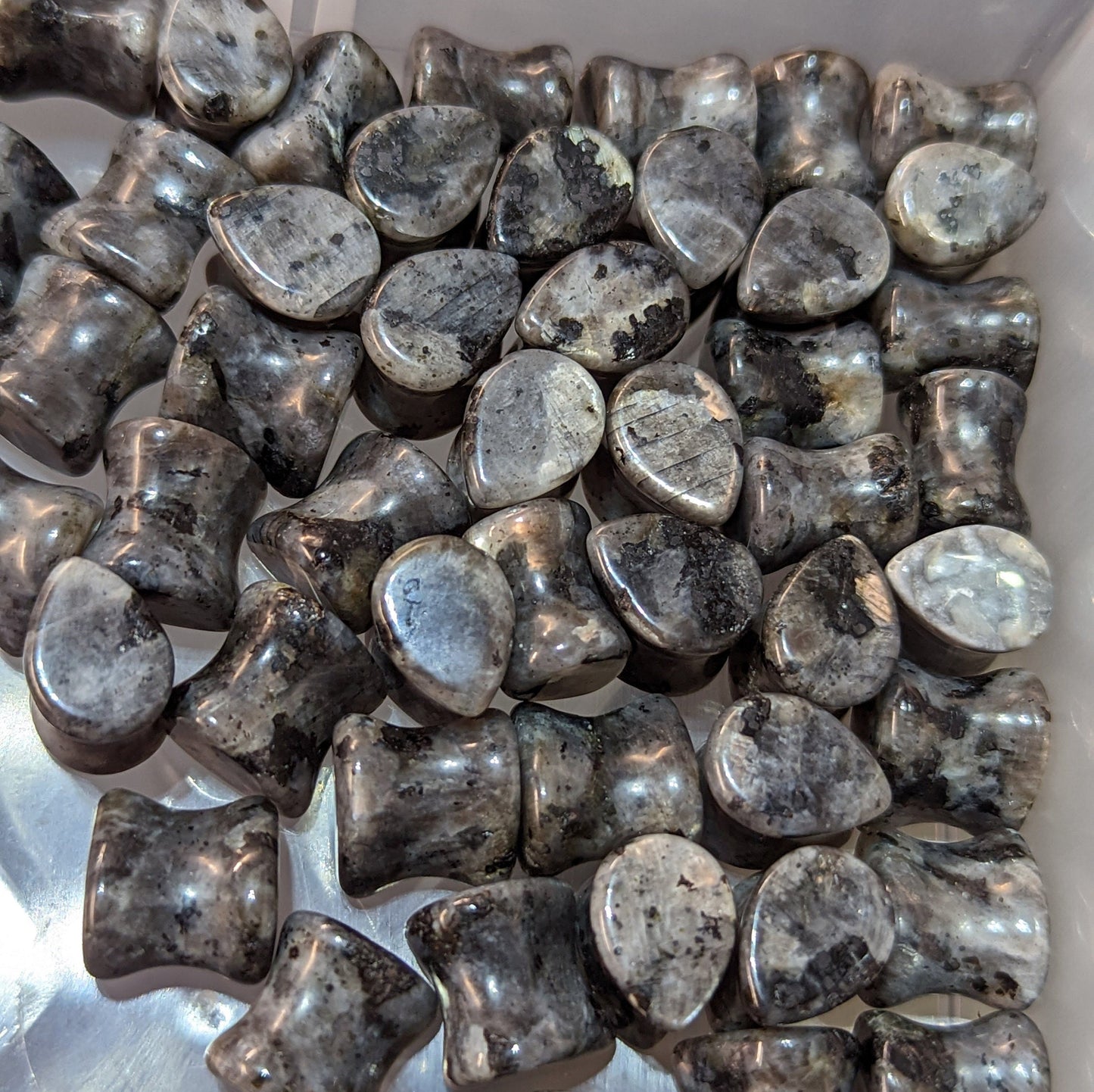 Teardrop Larvikite Stone Plugs