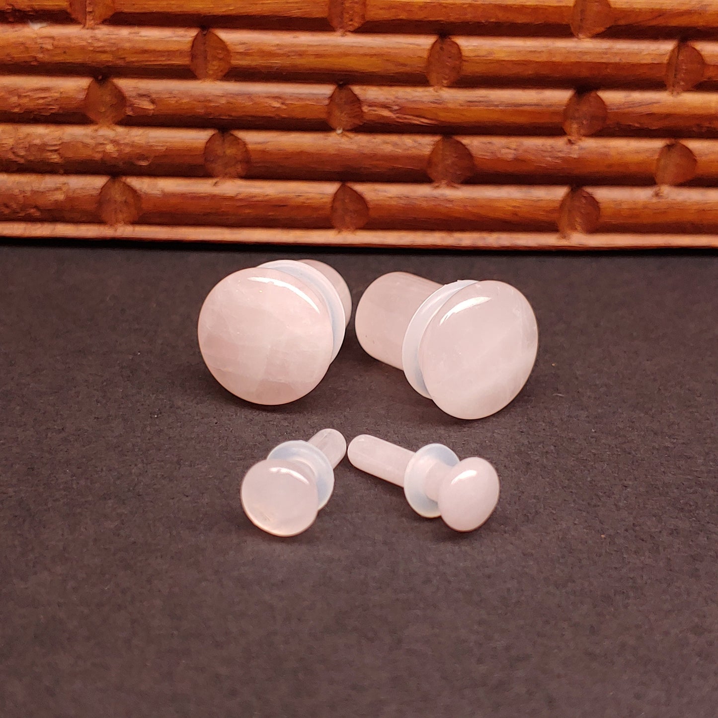 Pink Quartz Single Flare Stone Plugs