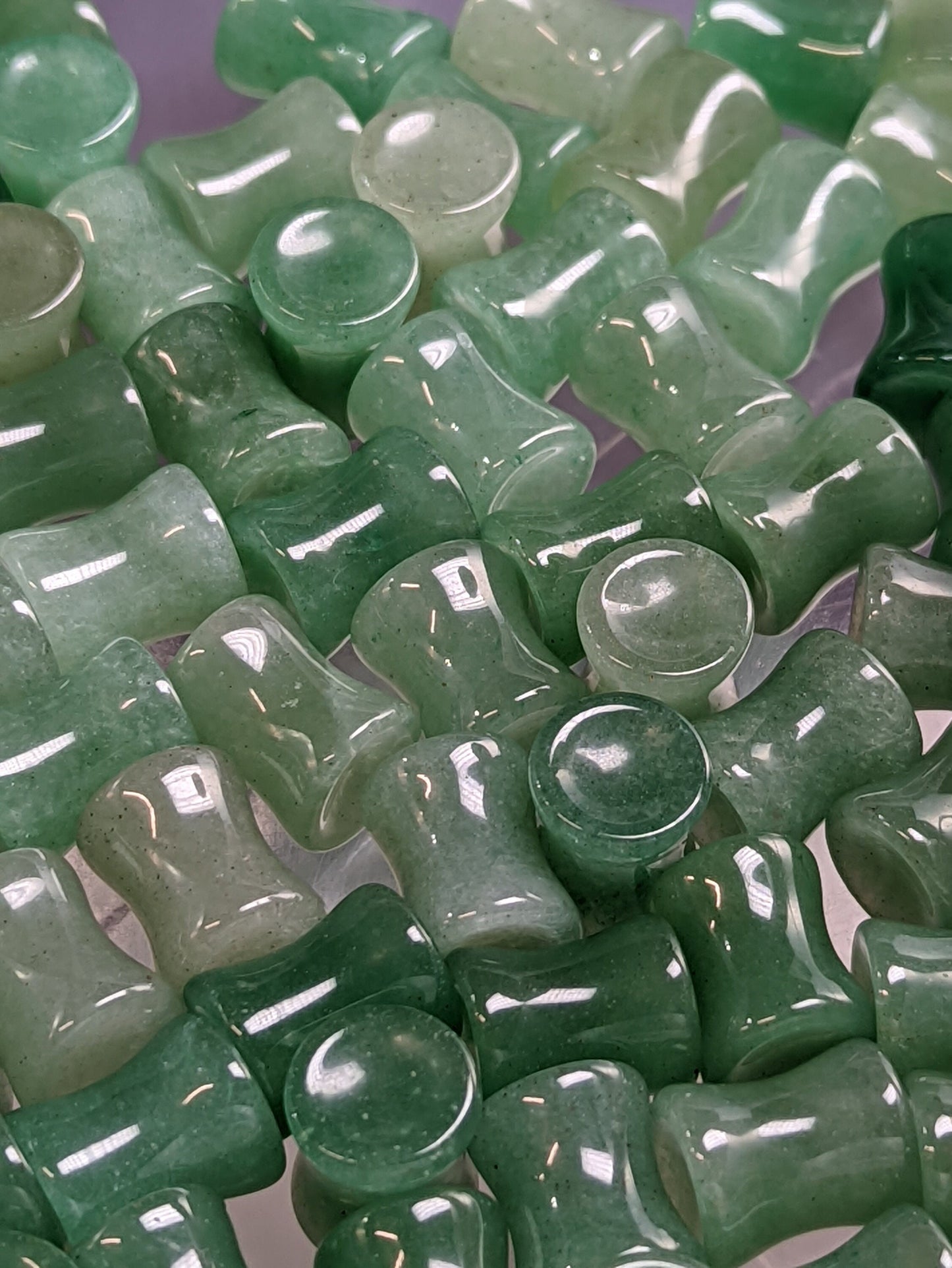 Concave Green Aventurine Stone Plugs