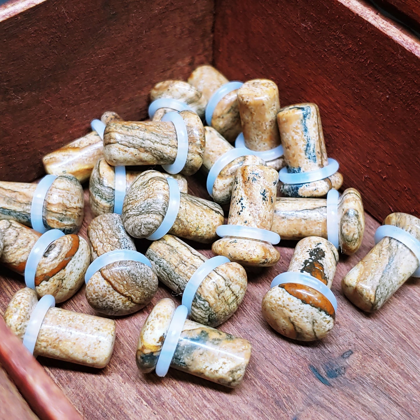 Picture Jasper Single Flare Stone Plugs