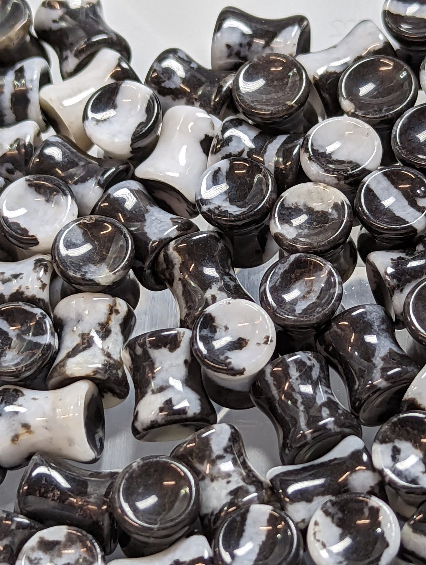 Concave Zebra Stone Plugs