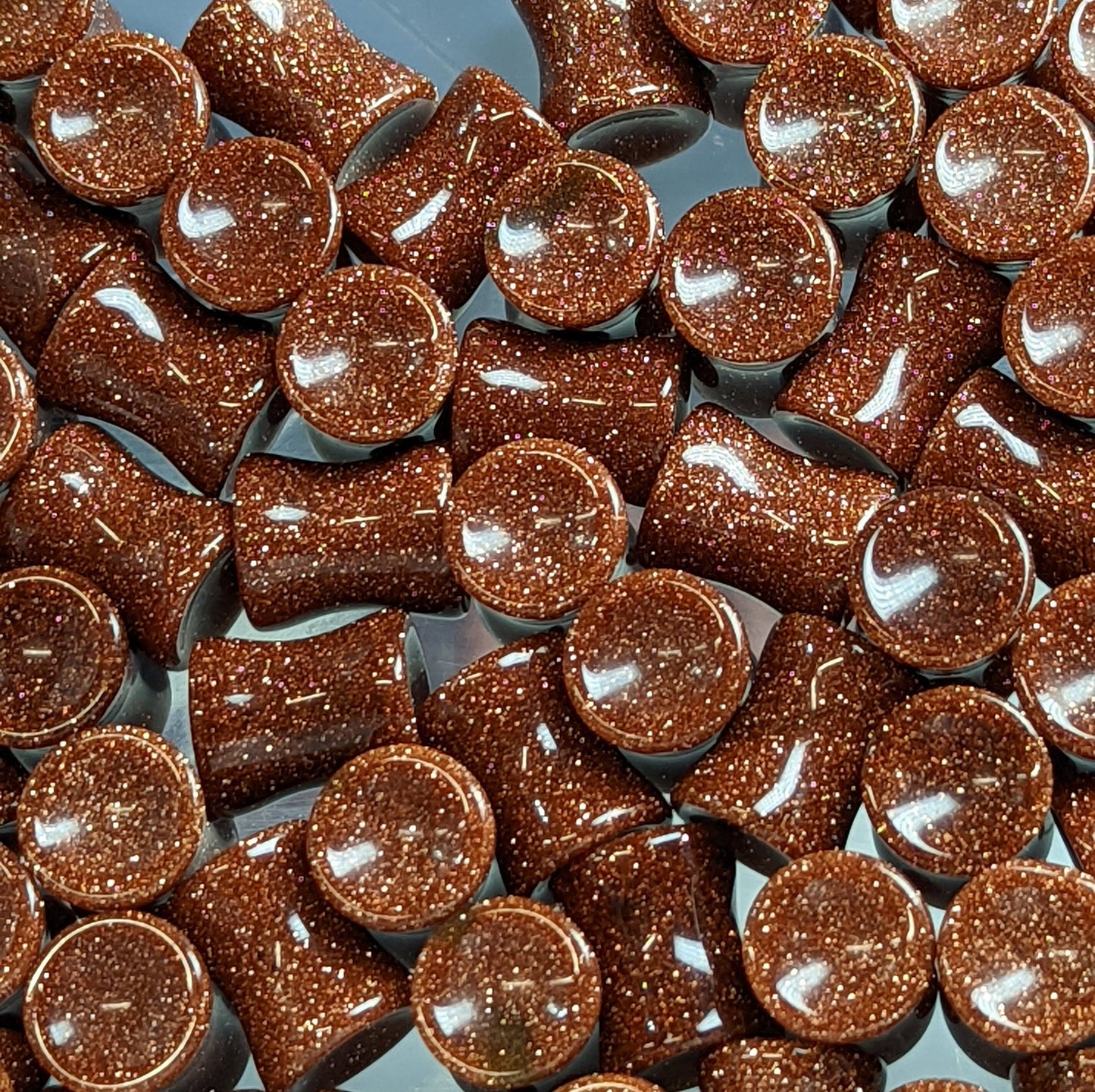 Concave Goldstone Glass Plugs