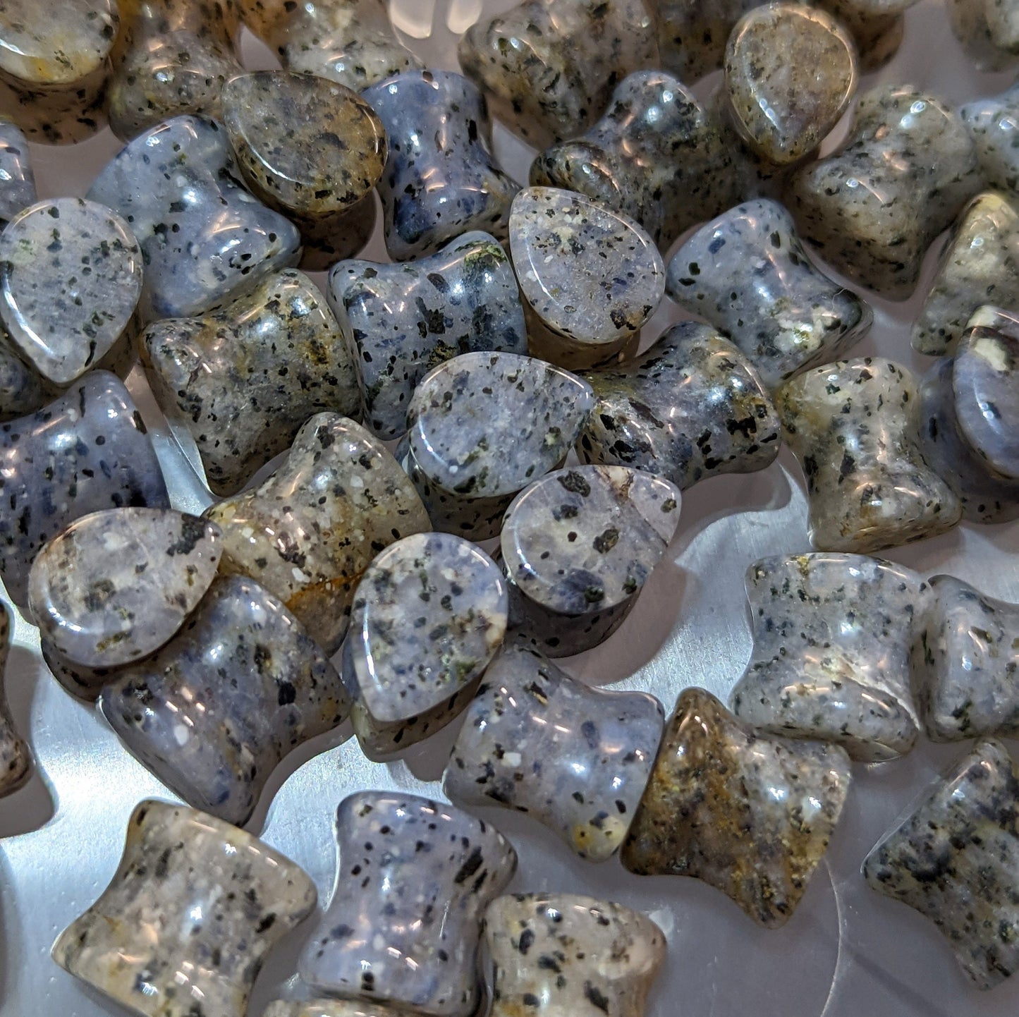 Teardrop Speckled Quartz Stone Plugs