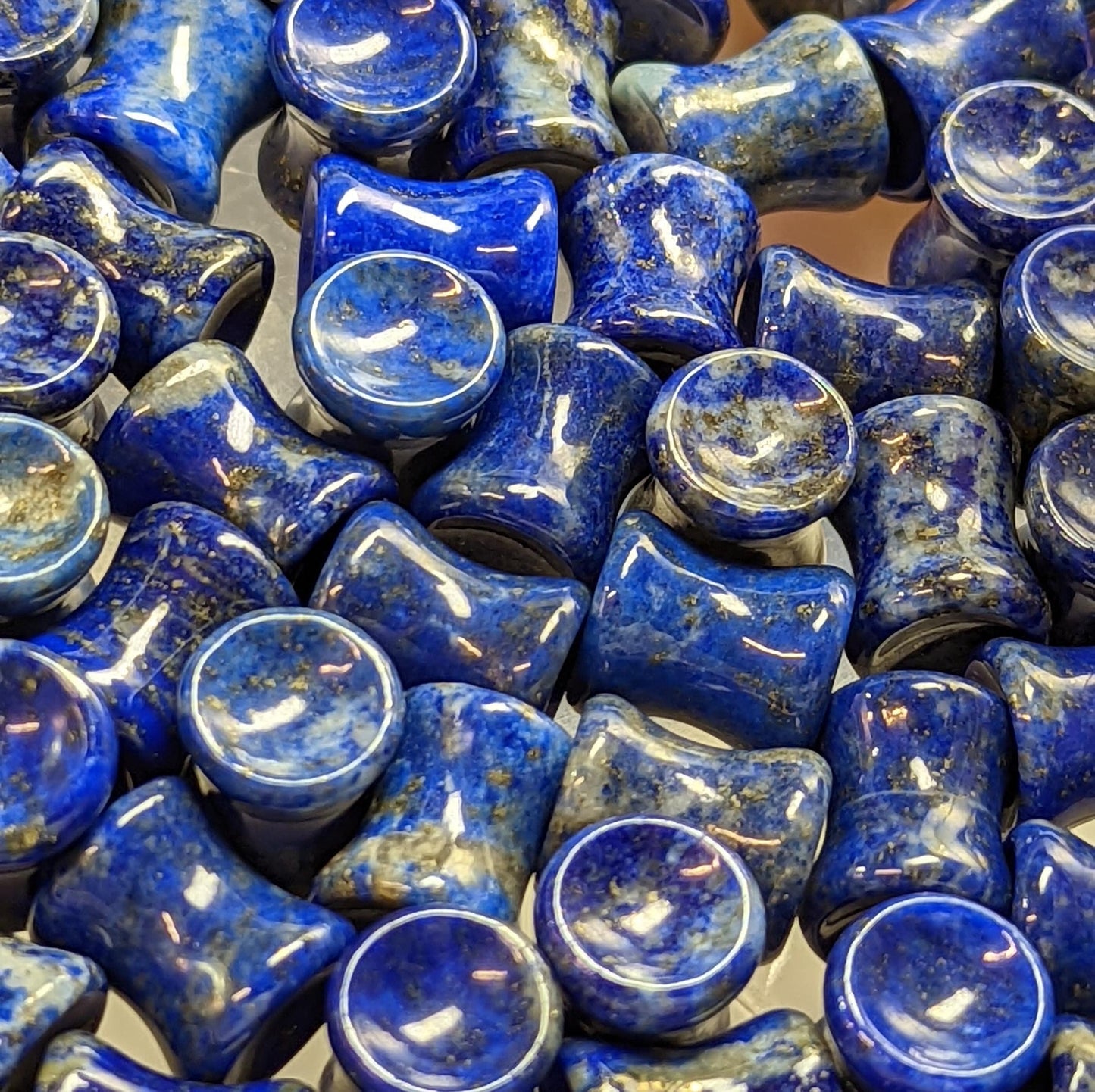 Concave Lapis Lazuli Stone Plugs