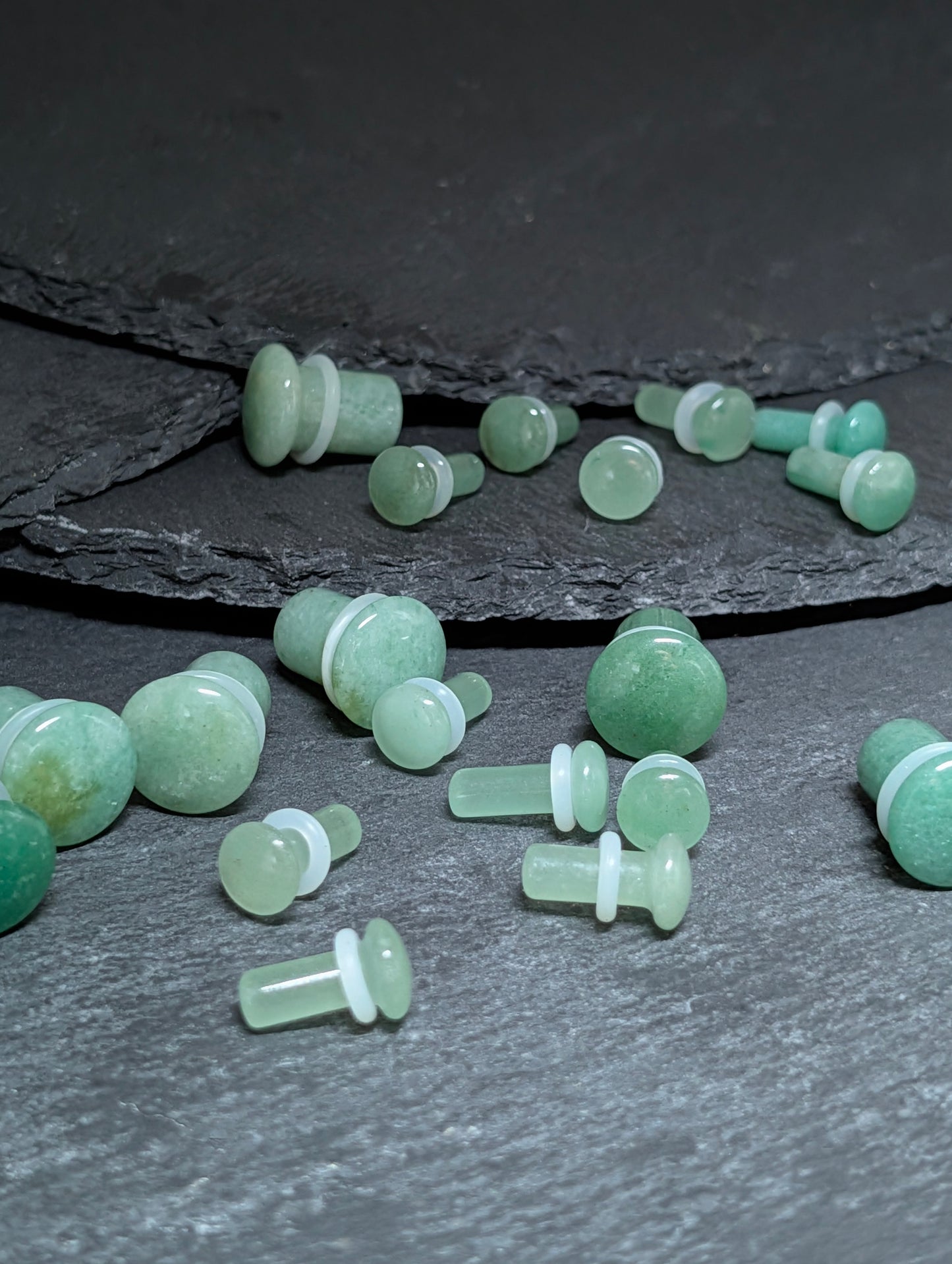 Green Aventurine Single Flare Stone Plugs