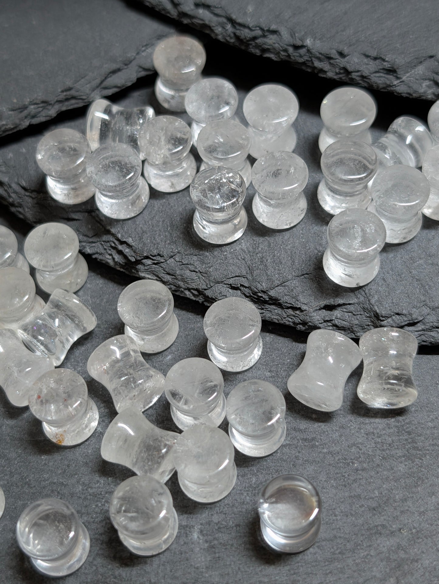 Classic Double Flare Crystal Glass Plugs