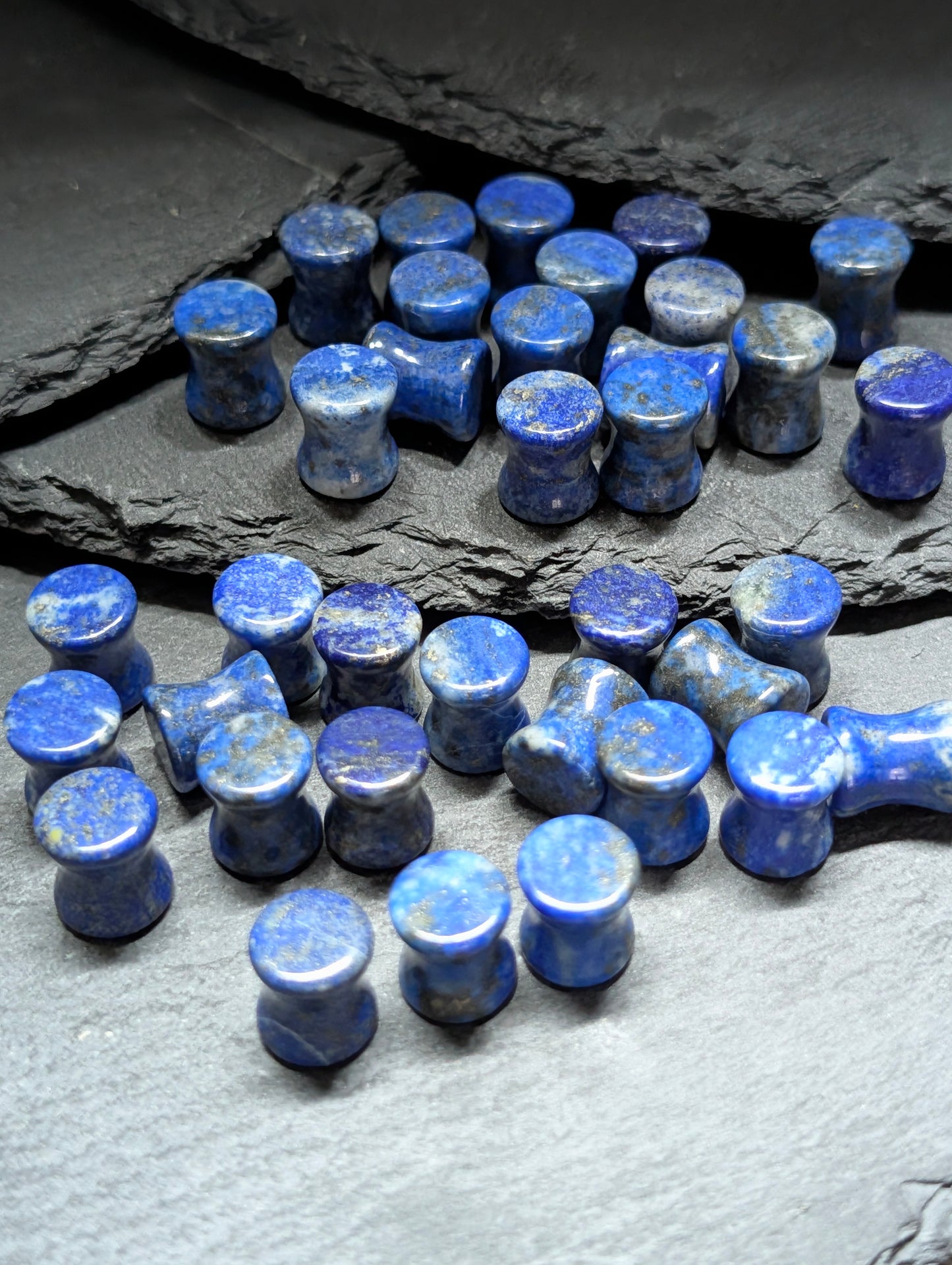 Classic Double Flare Lapis Lazuli Stone Plugs