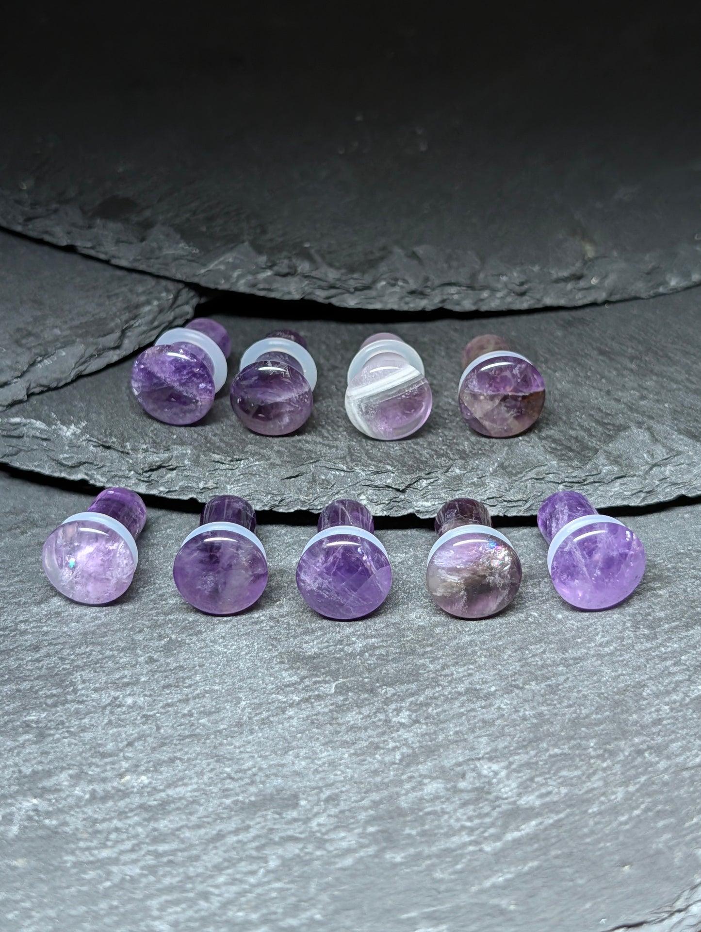 Amethyst Single Flare Stone Plugs