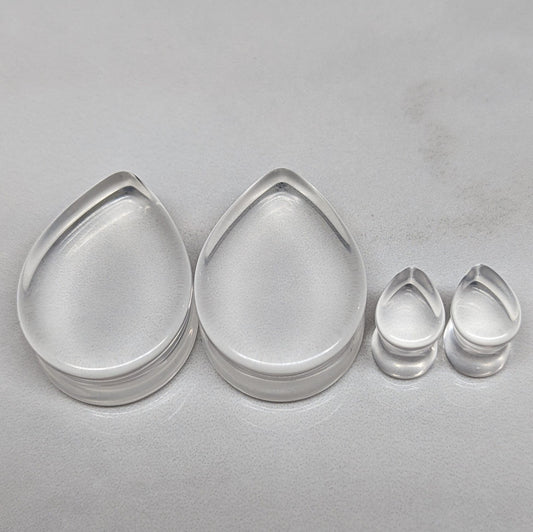 Teardrop Crystal Glass Plugs