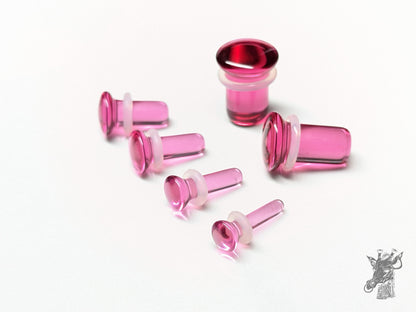 Pink Glass Single Flare Plugs