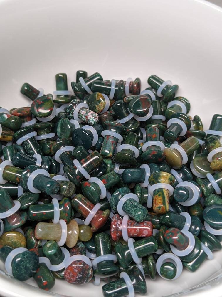 Indian Bloodstone Stone Single Flare Plugs