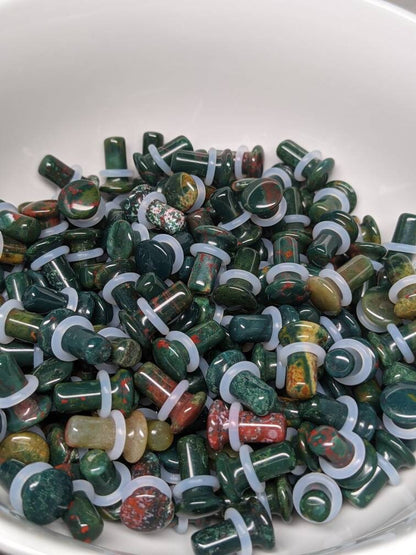 Indian Bloodstone Stone Single Flare Plugs