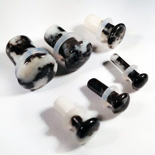 Zebra Stone Single Flare Plugs