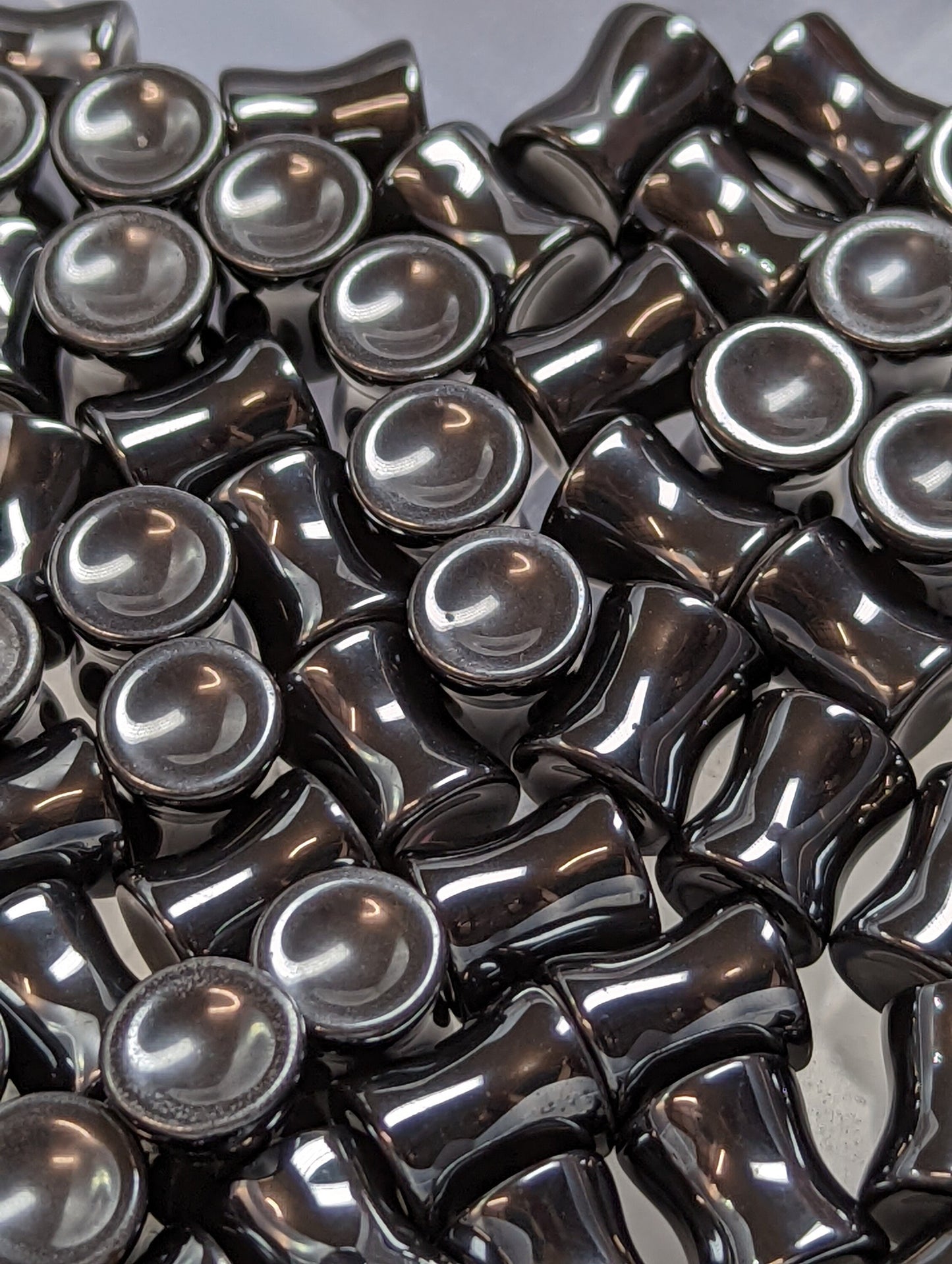Concave Hematite Stone Plugs
