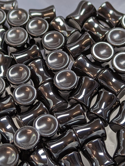Concave Hematite Stone Plugs