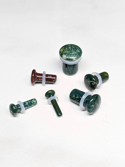 Indian Bloodstone Stone Single Flare Plugs