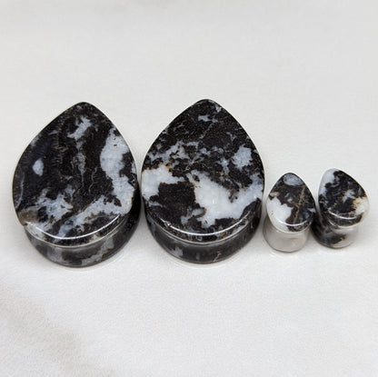 Teardrop Zebra Stone Plugs