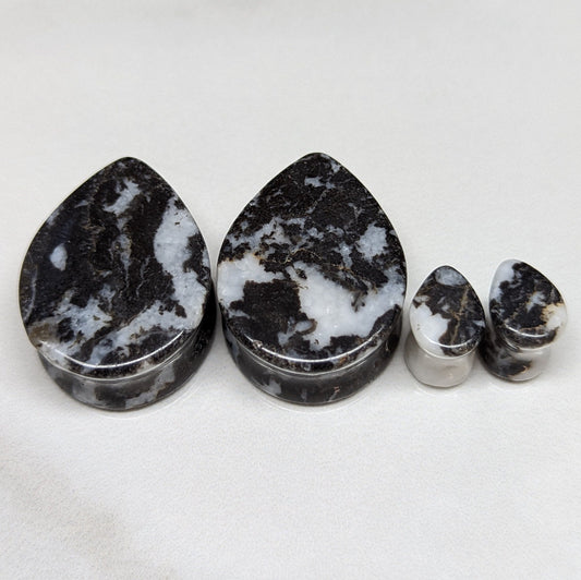 Teardrop Zebra Stone Plugs