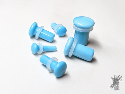Teal Glass Single Flare Plugs