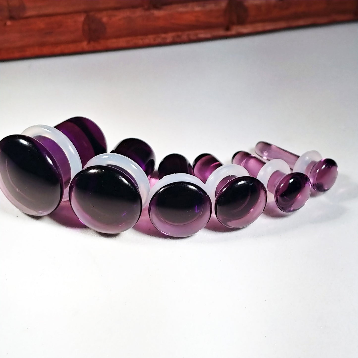 Dark Purple Single Flare Glass Plugs