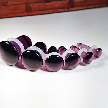 Dark Purple Single Flare Glass Plugs