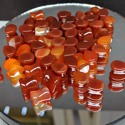 Teardrop Red Agate Stone Plugs