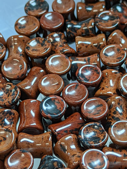 Concave Mahogany Obsidian Stone Plugs