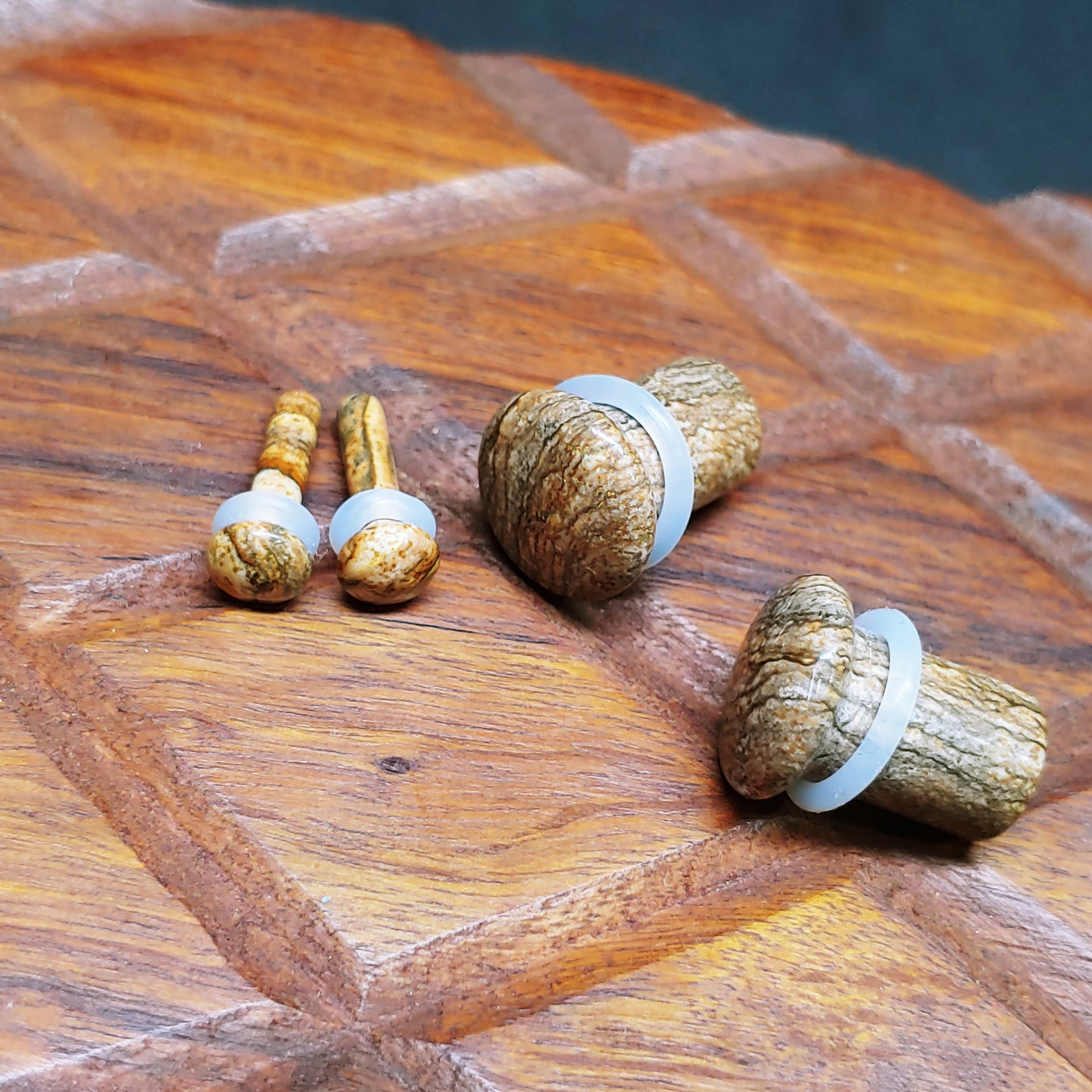 Picture Jasper Single Flare Stone Plugs