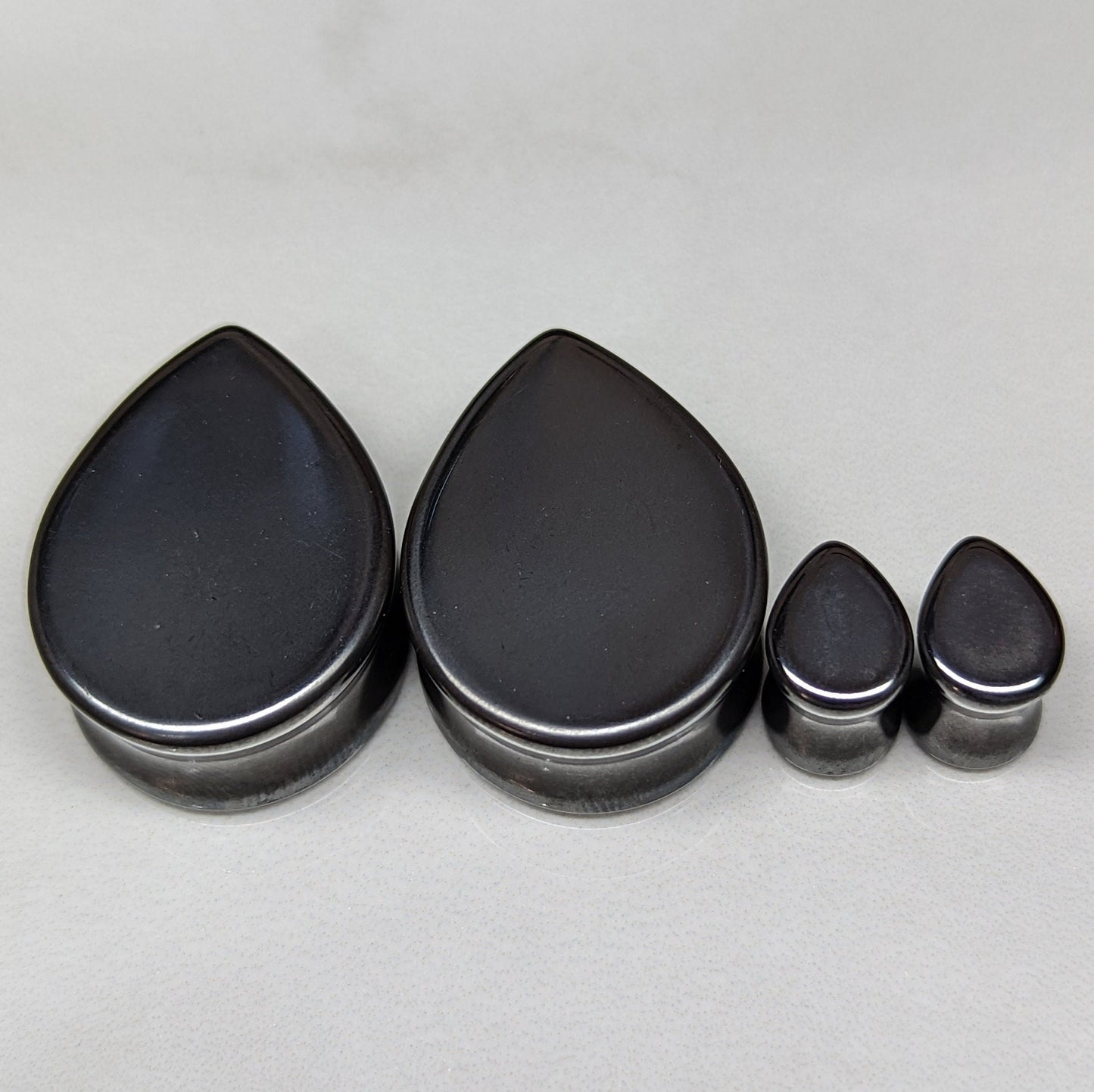 Teardrop Hematite Stone Plugs