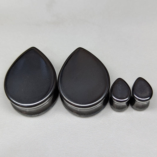Teardrop Hematite Stone Plugs