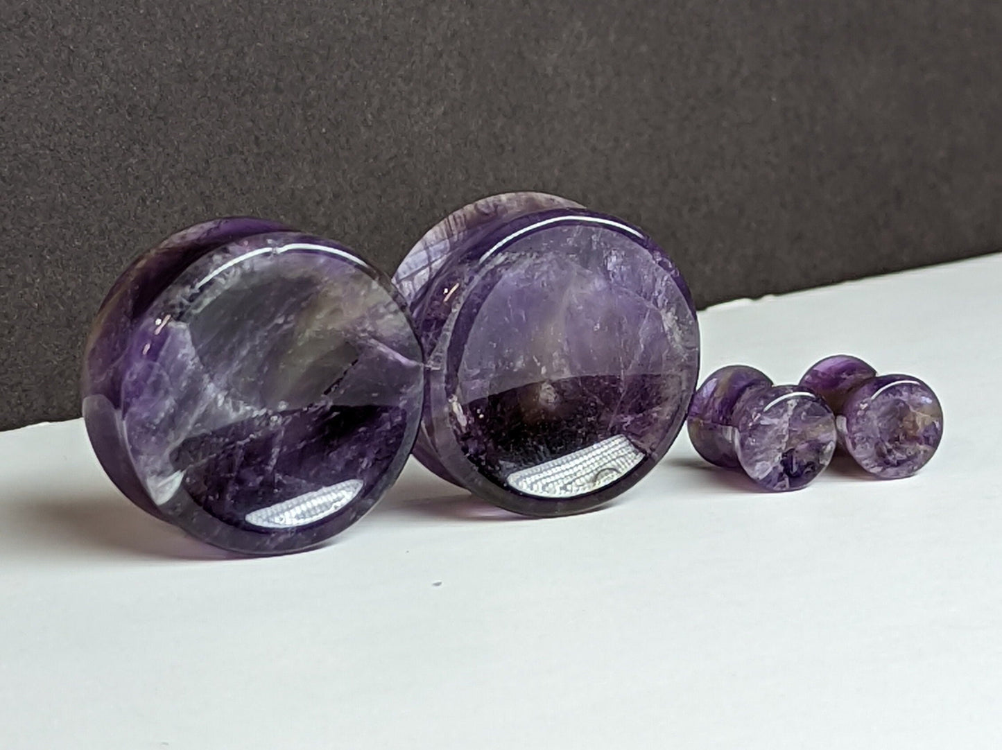 Concave Amethyst Stone Plugs