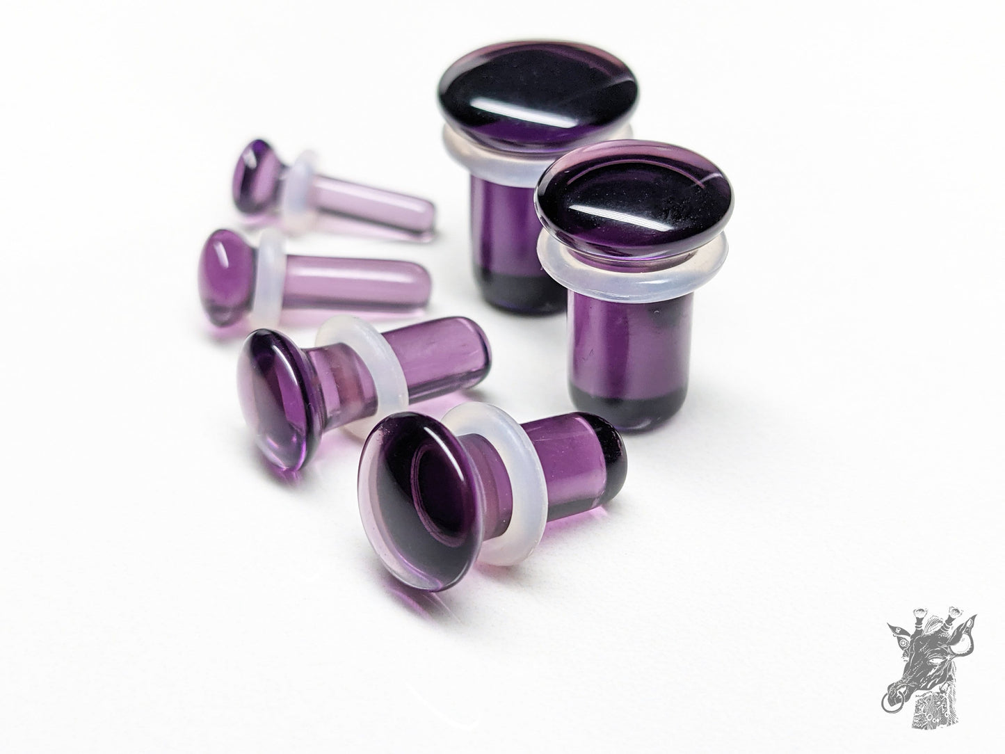 Dark Purple Single Flare Glass Plugs
