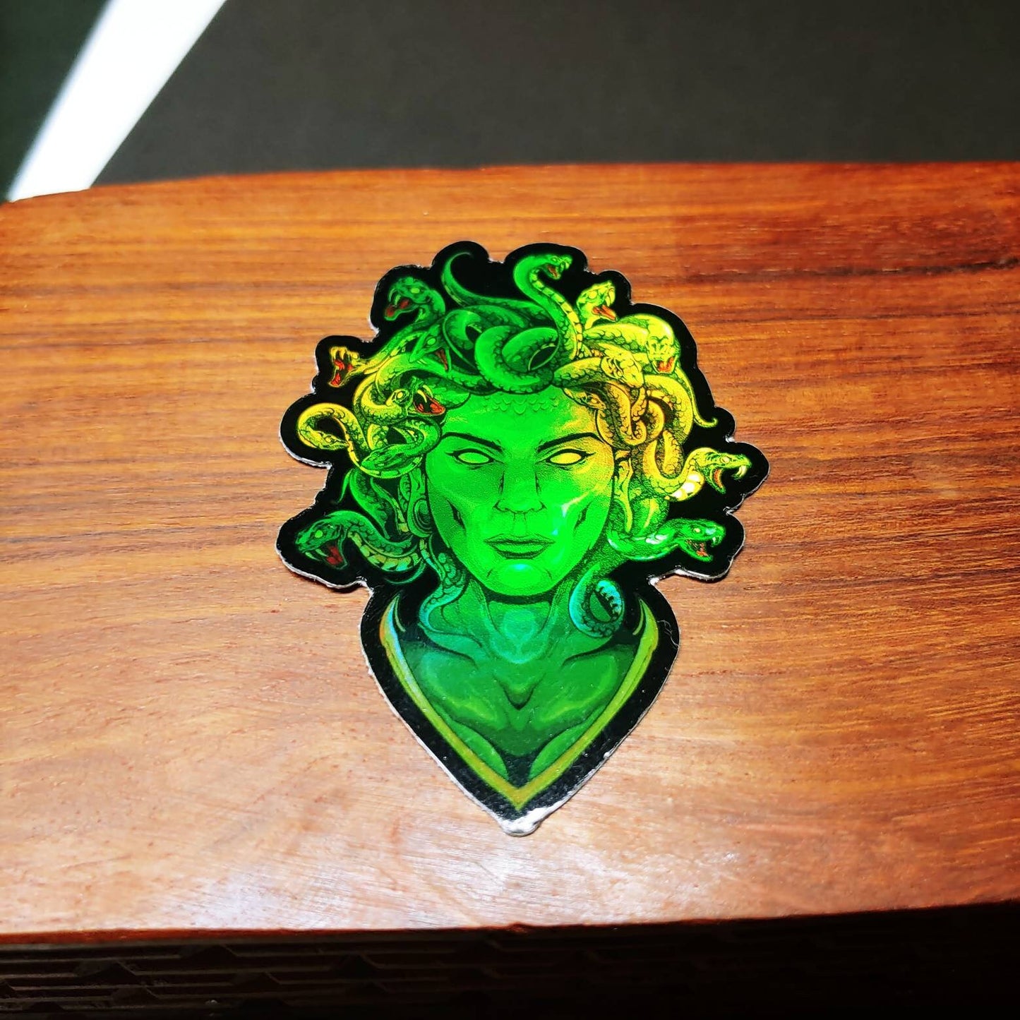 Medusa Holographic Vinyl Stickers. 3" x 2".