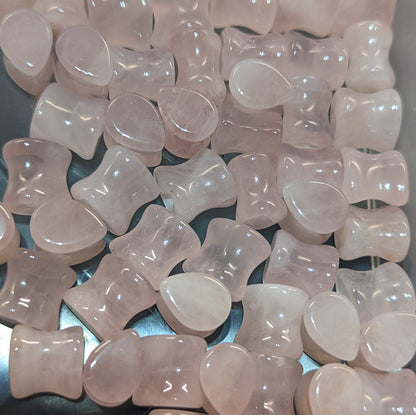 Teardrop Pink Quartz Stone Plugs