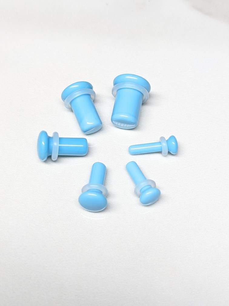 Teal Glass Single Flare Plugs