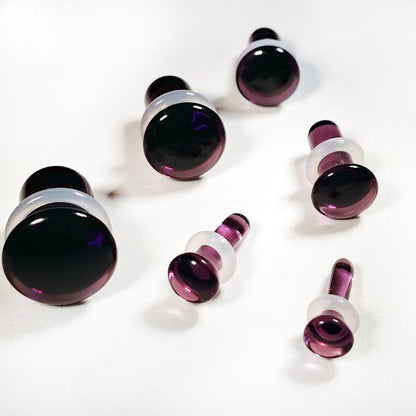 Dark Purple Single Flare Glass Plugs