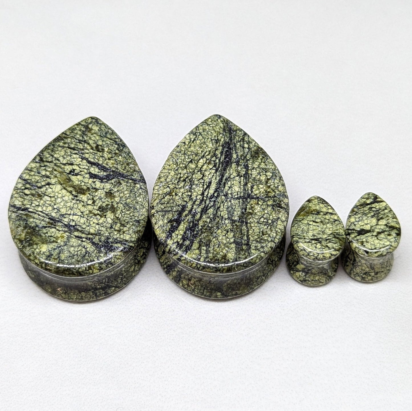 Teardrop Serpentine Jasper Stone Plugs