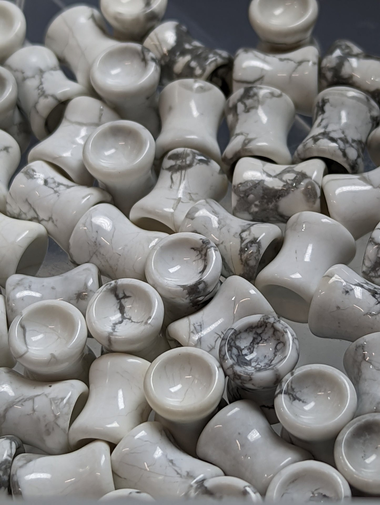 Concave Howlite Stone Plugs