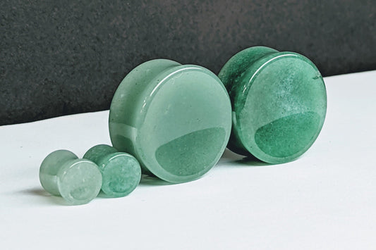 Concave Green Aventurine Stone Plugs
