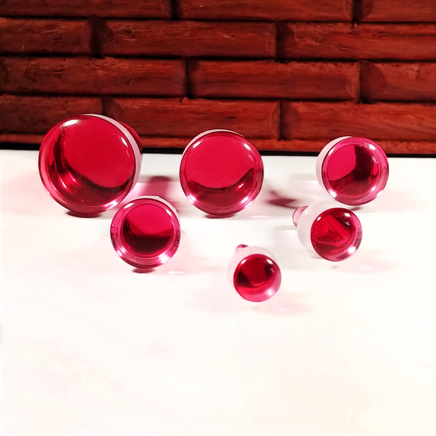 Pink Glass Single Flare Plugs