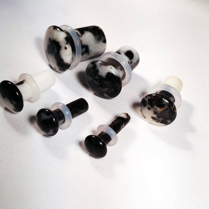 Zebra Stone Single Flare Plugs