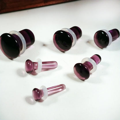 Dark Purple Single Flare Glass Plugs