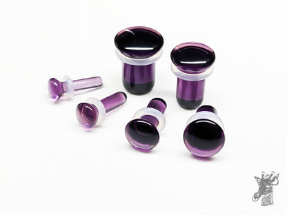 Dark Purple Single Flare Glass Plugs