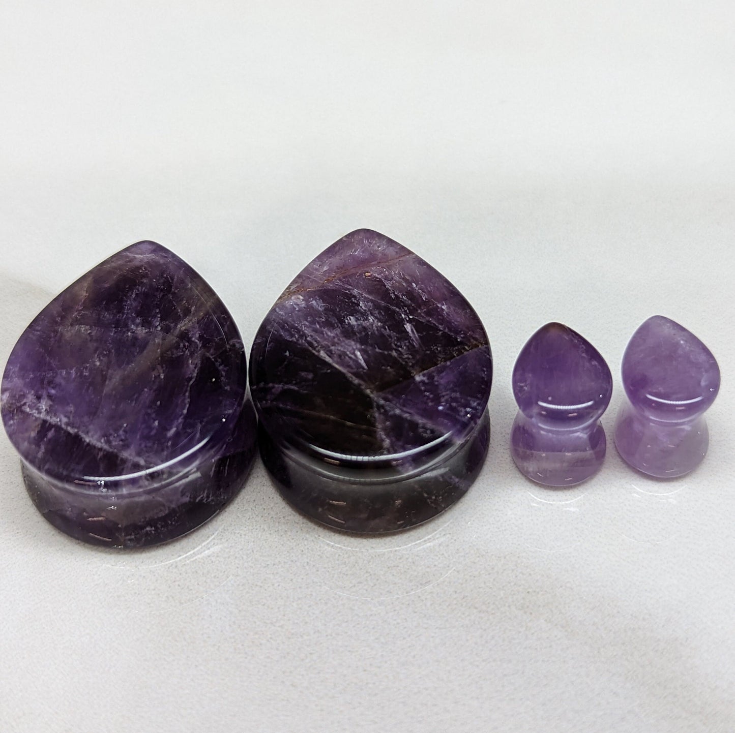 Teardrop Amethyst Stone Plugs