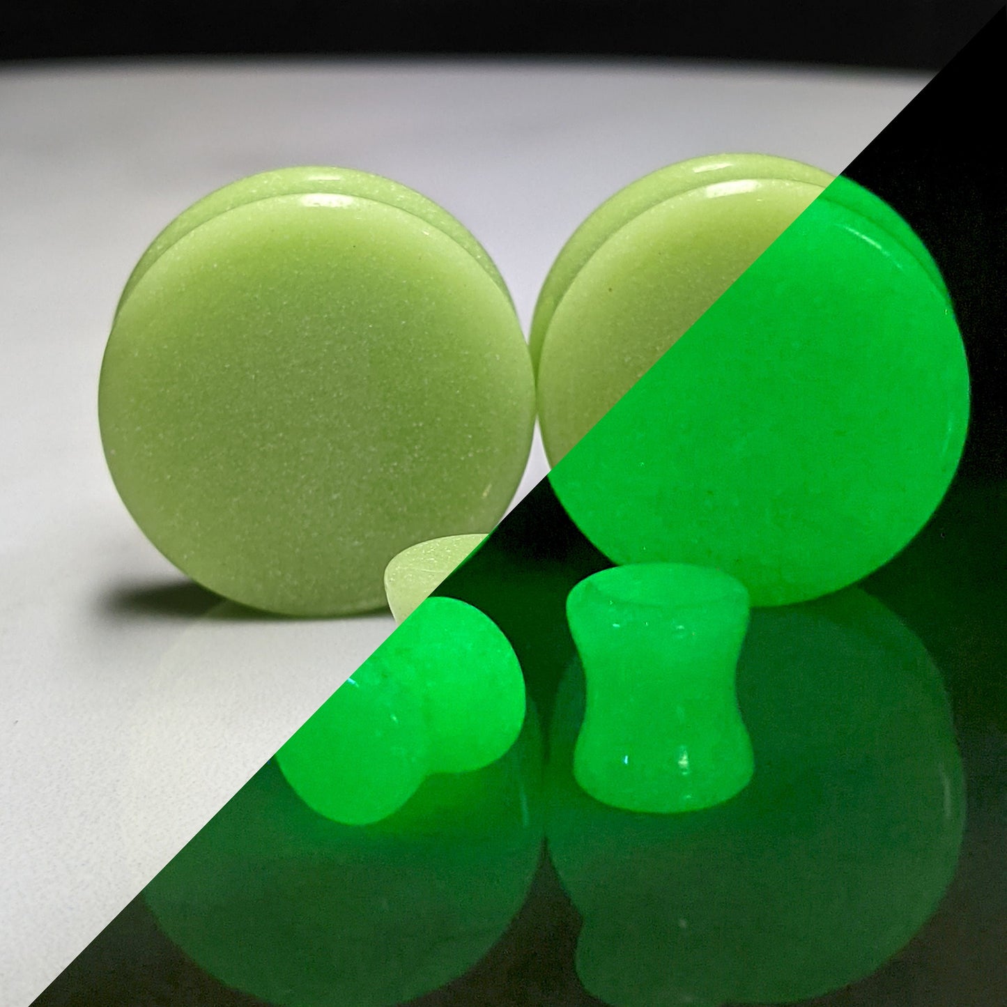 Classic Double Flare Glow Glass Plugs