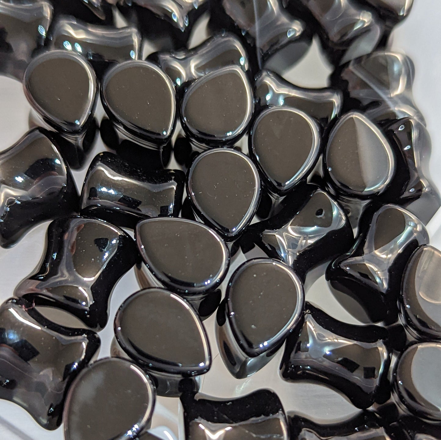 Teardrop Black Agate Stone Plugs