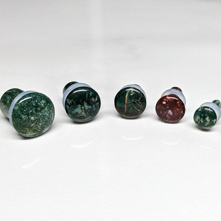 Indian Bloodstone Stone Single Flare Plugs